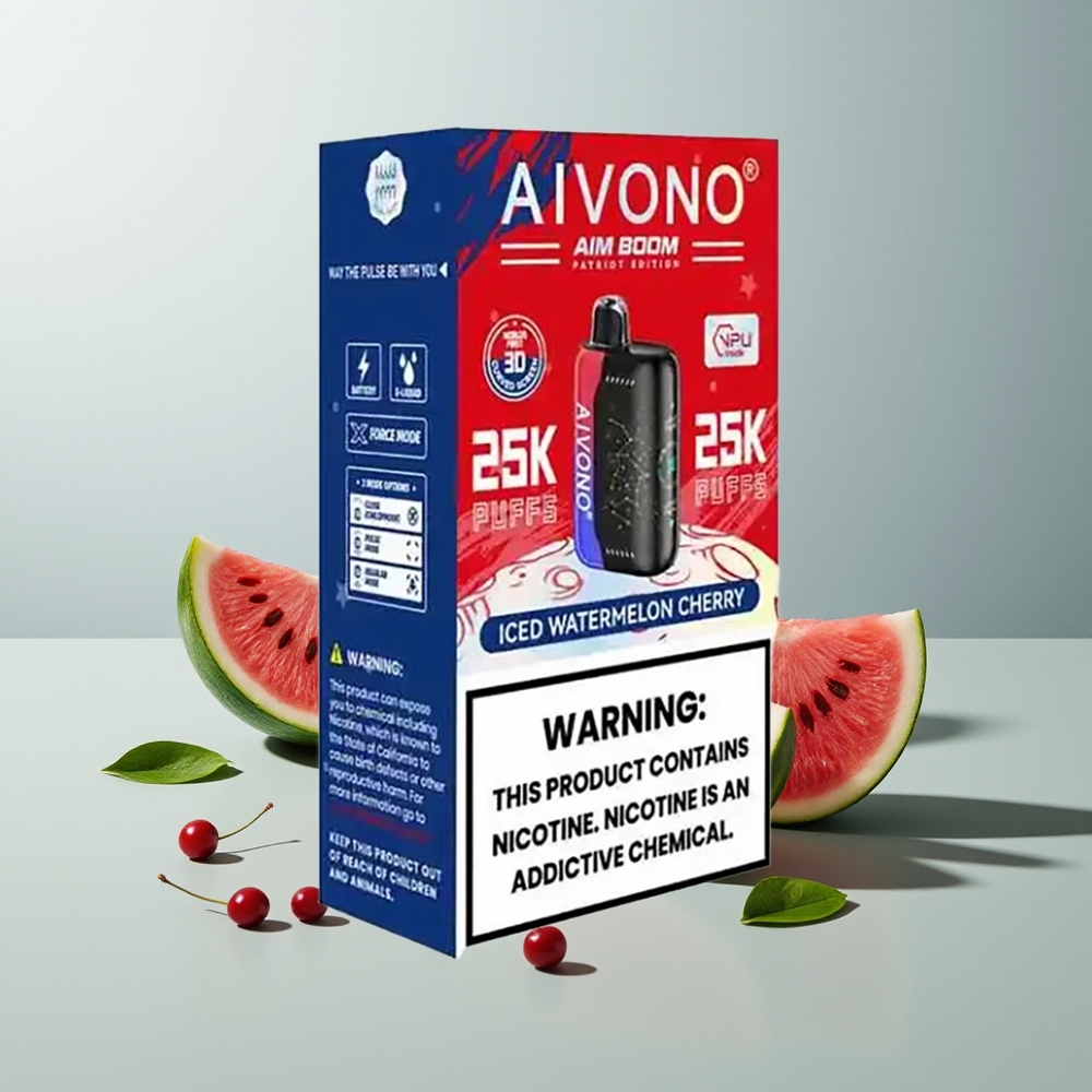 Aivono Aim Boom 25000 بطيخ مثلج بالكرز مع شبكة 1.2 أوم وشحن Type-C