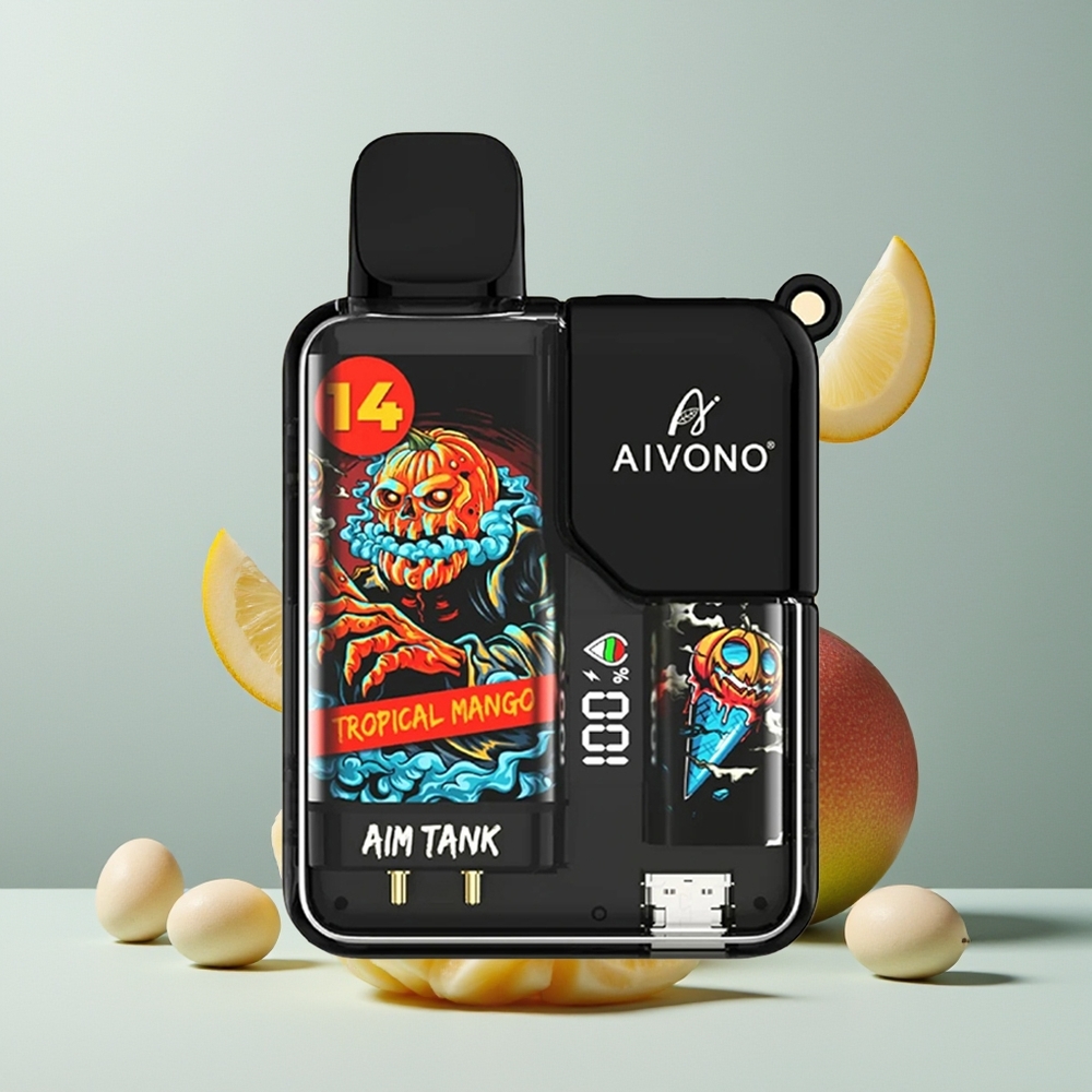 Aivono Aim Tank 9500 مانجو استوائي - سعة 18 مل وبطارية 650 مللي أمبير