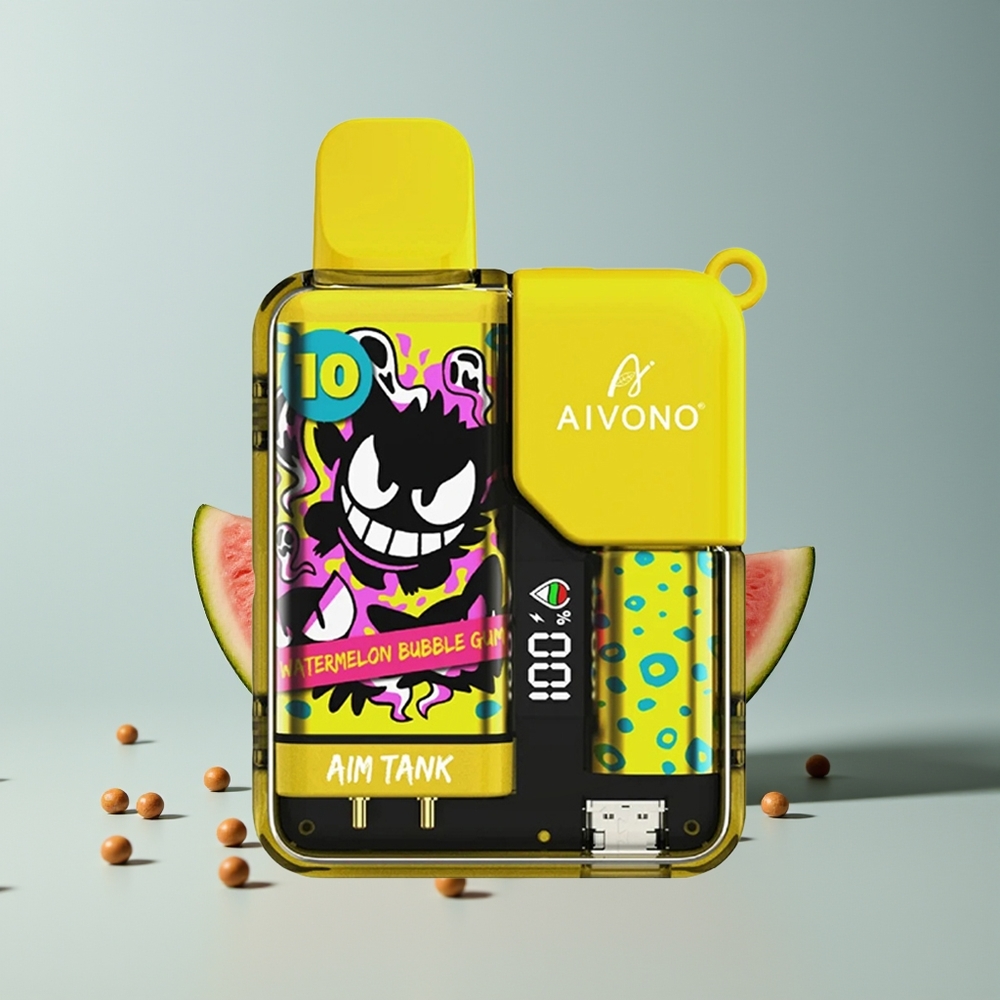 Aivono Aim Tank 9500 علكة البطيخ الفقاعية بشاشة إل سي دي ومللي 18