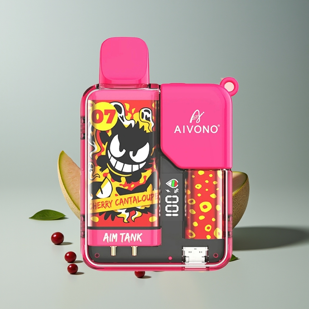 Aivono Aim Tank 9500 كرز الشمام مع شاشة إل سي دي ومللي 18