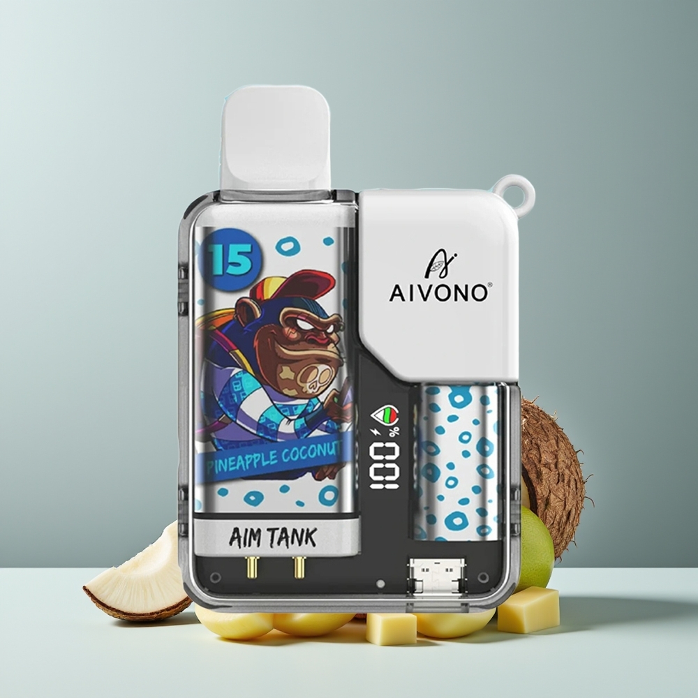 Aivono Aim Tank 9500 أناناس جوز الهند بشاشة إل سي دي ومللي 18