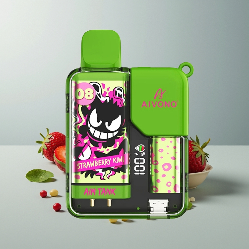 Aivono Aim Tank 9500 فراولة ليوي - بطارية 650 مللي أمبير - سعة 18 مل