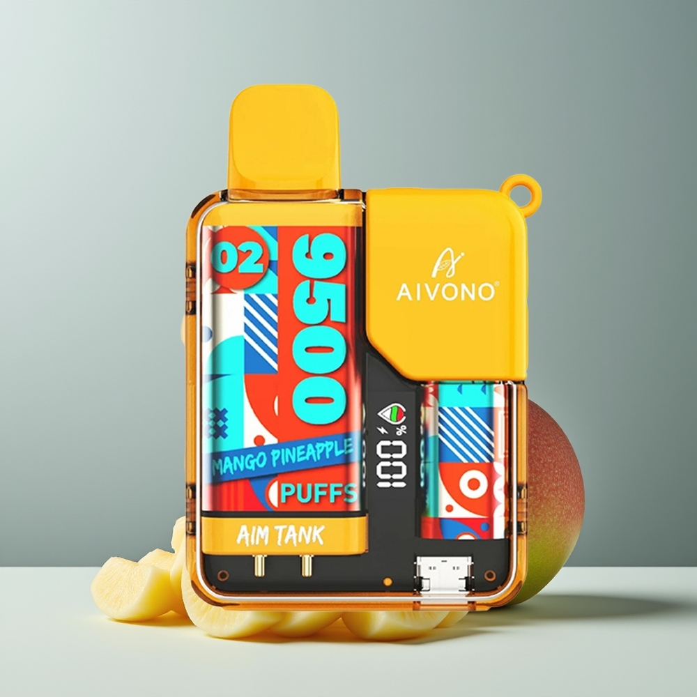 Aivono Aim Tank 9500 مانجو أناناس مع شاشة إل سي دي وبطارية 650 مللي أمبير
