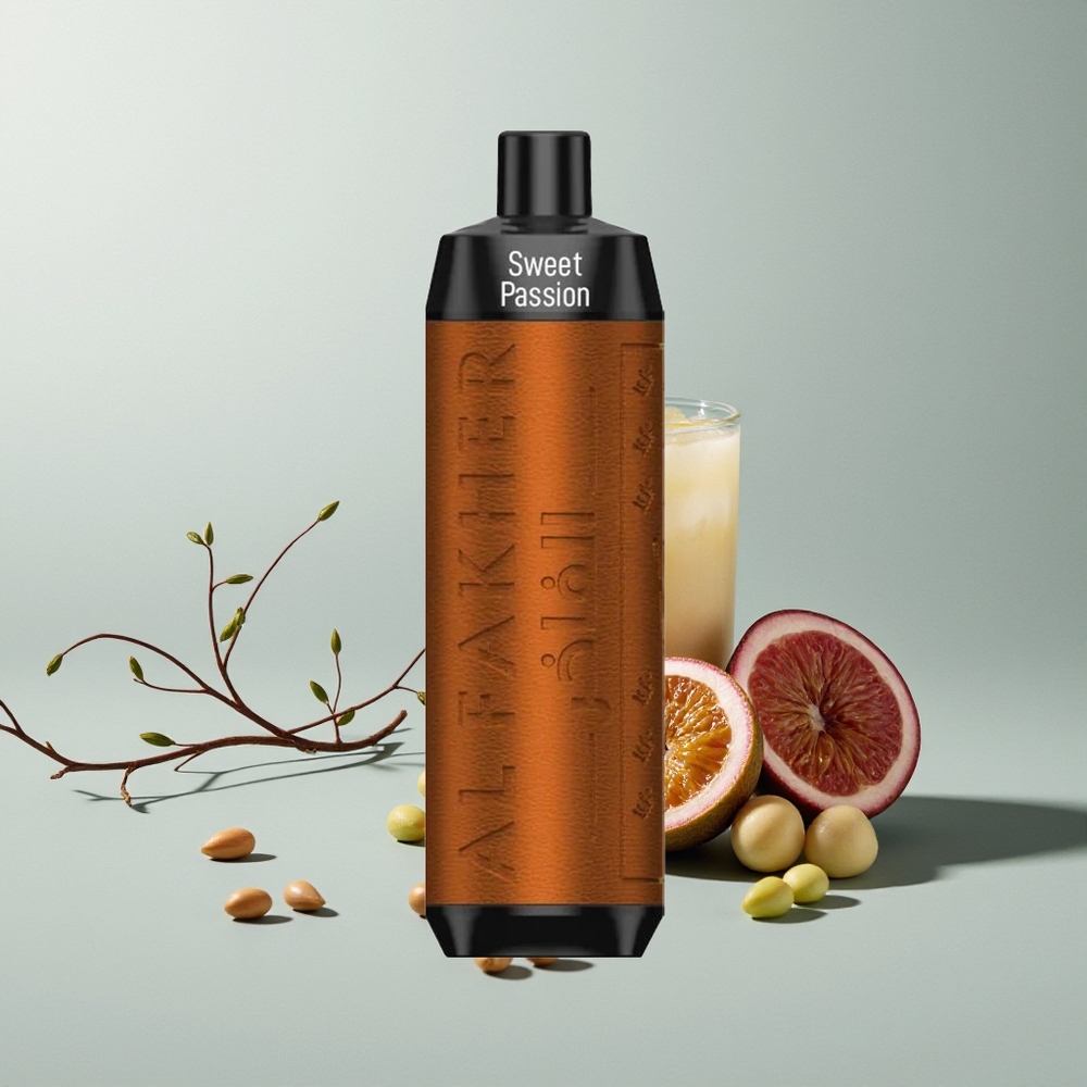 Al Fakher Crown Bar 8000 Crystal فاكهة العاطفة الحلوة مع سعة 18 مل وبطارية 600 مللي أمبير