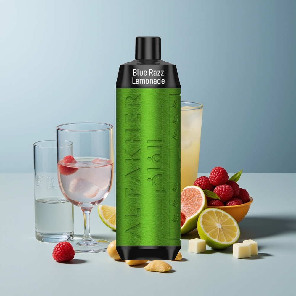 Al Fakher Crown Bar 8000 Crystal الليموناضة الزرقاء بالتوت مع بطارية 600 مللي أمبير وشحن USB Type-C