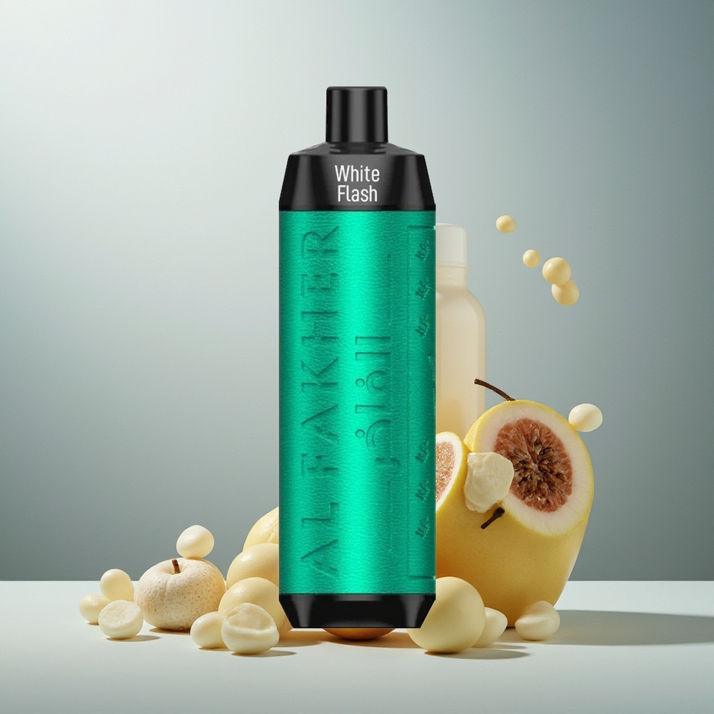 Al Fakher Crown Bar 8000 Crystal الفلاش الأبيض - شحن USB نوع سي - سعة 18 مل