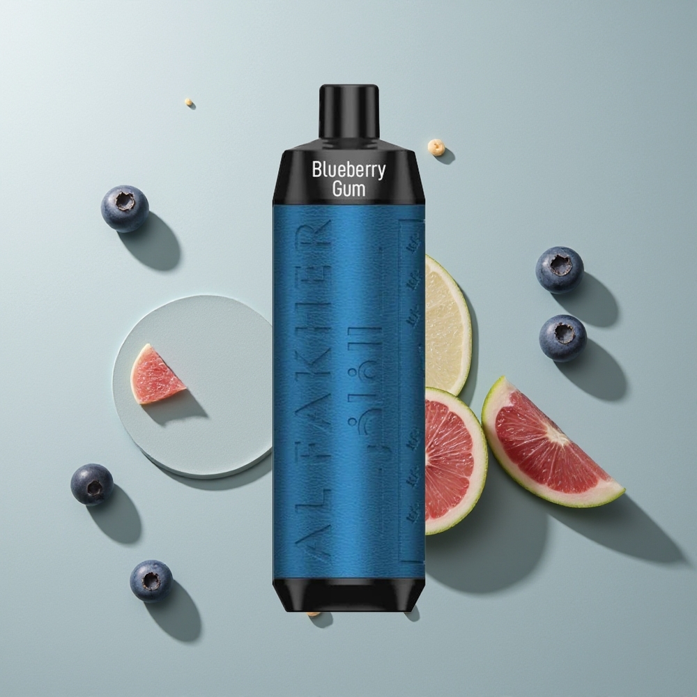 Al Fakher Crown Bar 8000 Crystal علكة التوت الأزرق بشحن USB-C وسعة 18 مل