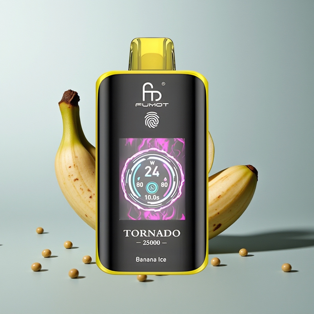 Fumot Tornado 25000 آيس الموز مع شاشة عالية الدقة وبطارية قابلة للشحن