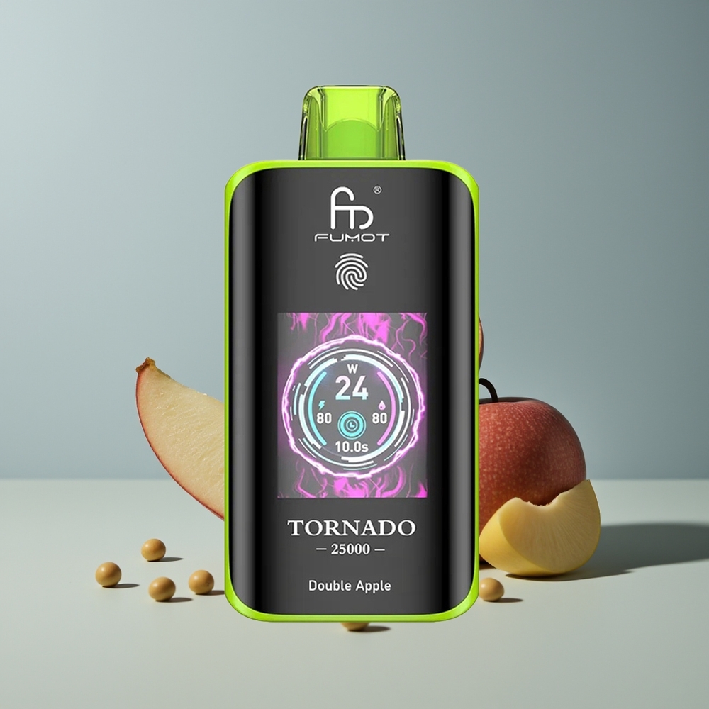 Fumot Tornado 25000 تفاحة مزدوجة شاشة عالية الدقة وبطارية قابلة للشحن