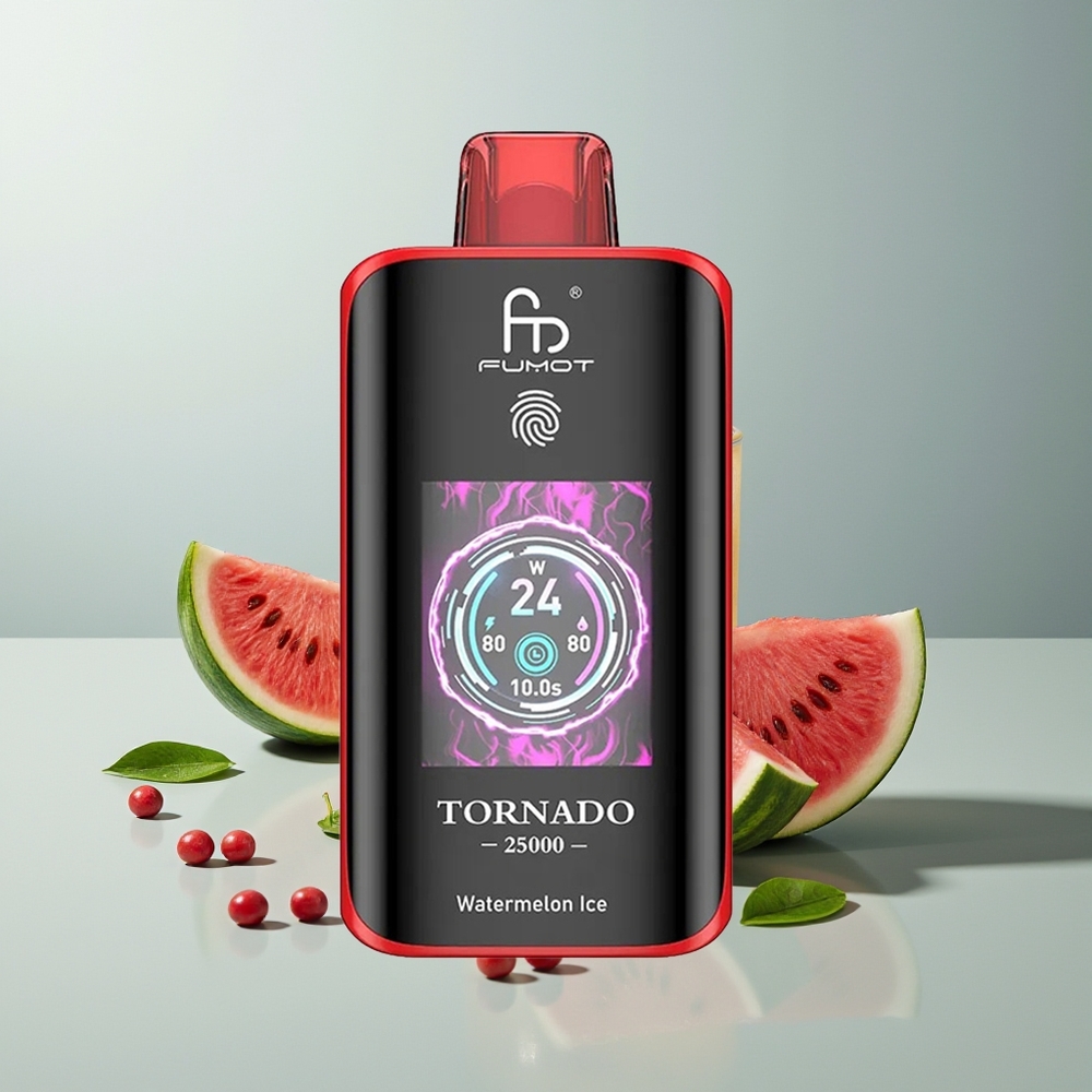 Fumot Tornado 25000 بطيخ مثلج بشاشة عالية الدقة وبطارية قابلة للشحن