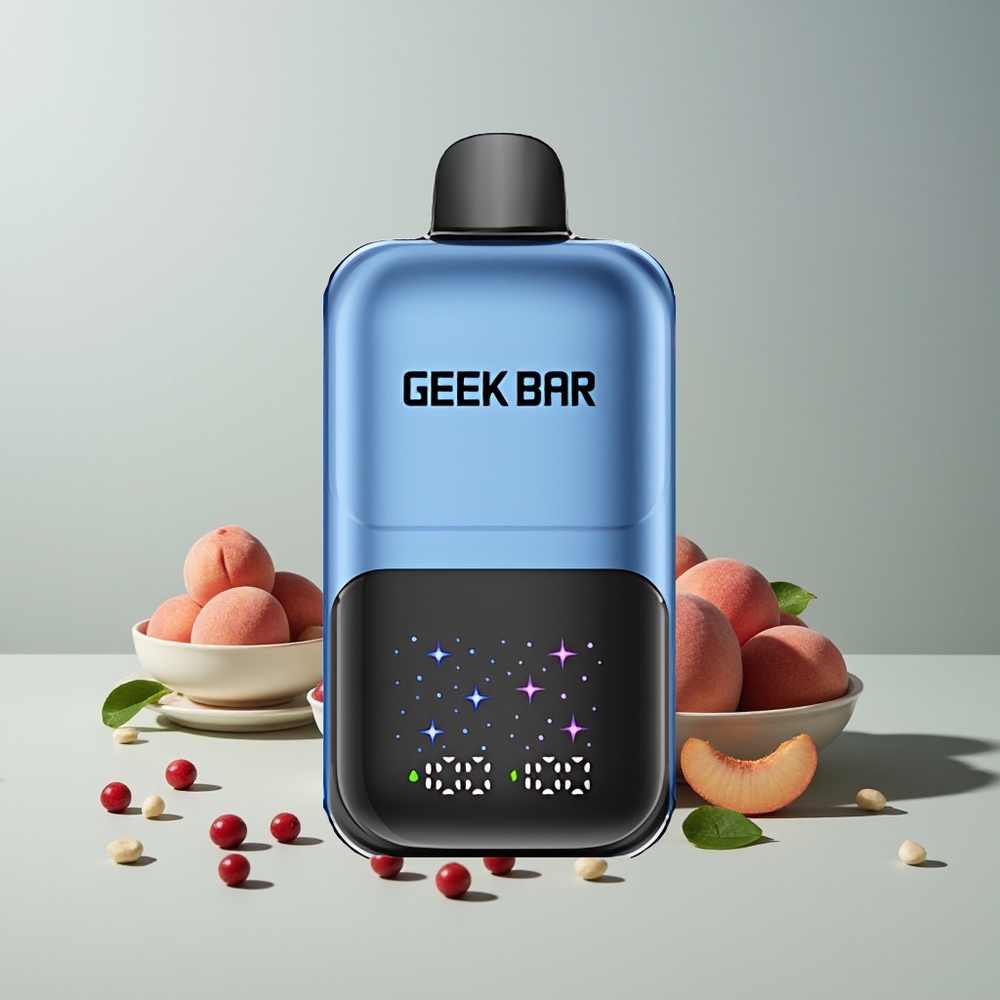 GEEK BAR 2GO 20ml 50000 الخوخ والتوت مع شاشة كبيرة ونكهات قابلة للتعديل