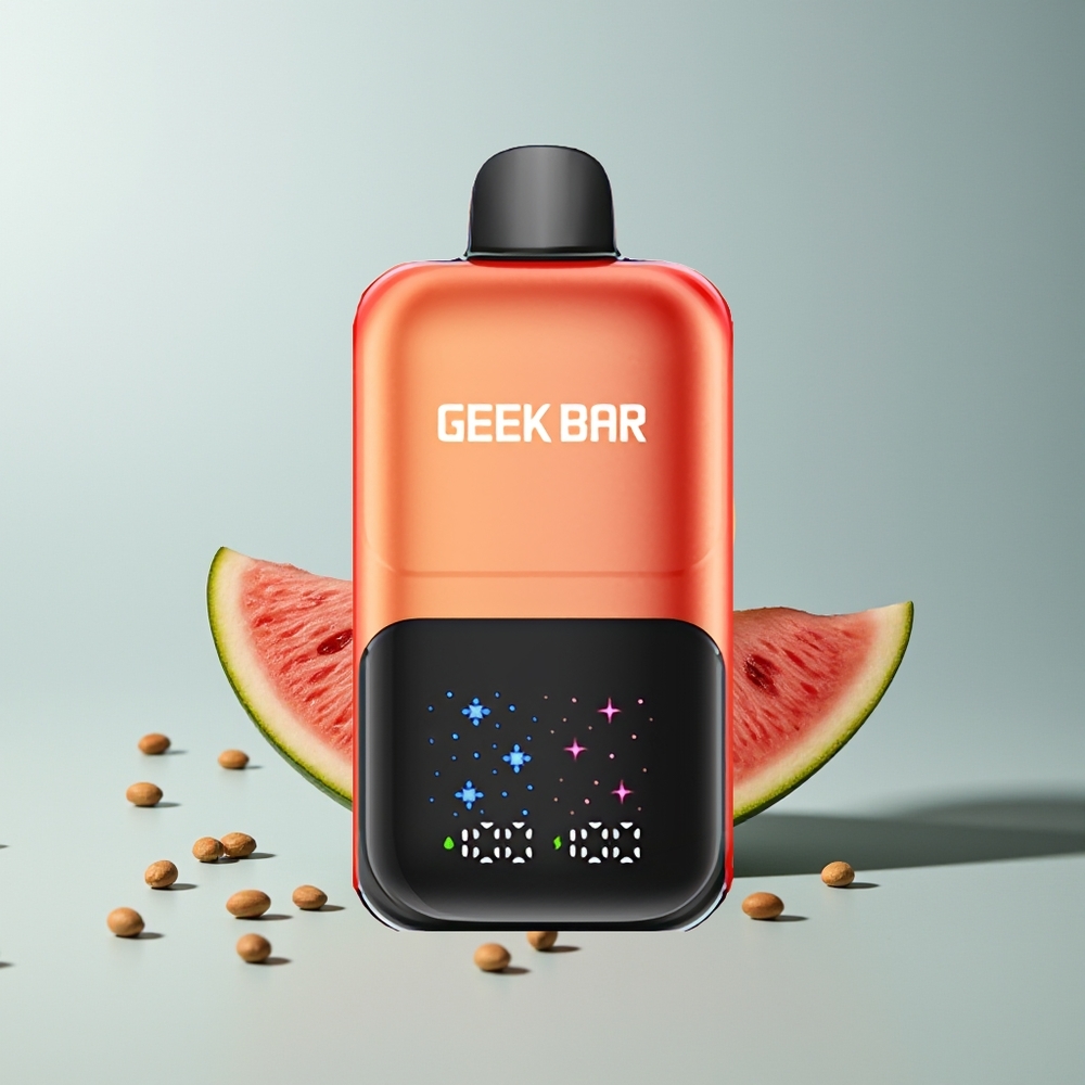 GEEK BAR 2GO 20ml 50000 علكة البطيخ الفقاعية المثلجة بنكهة قابلة للتعديل وتبريد مزدوج الخزان