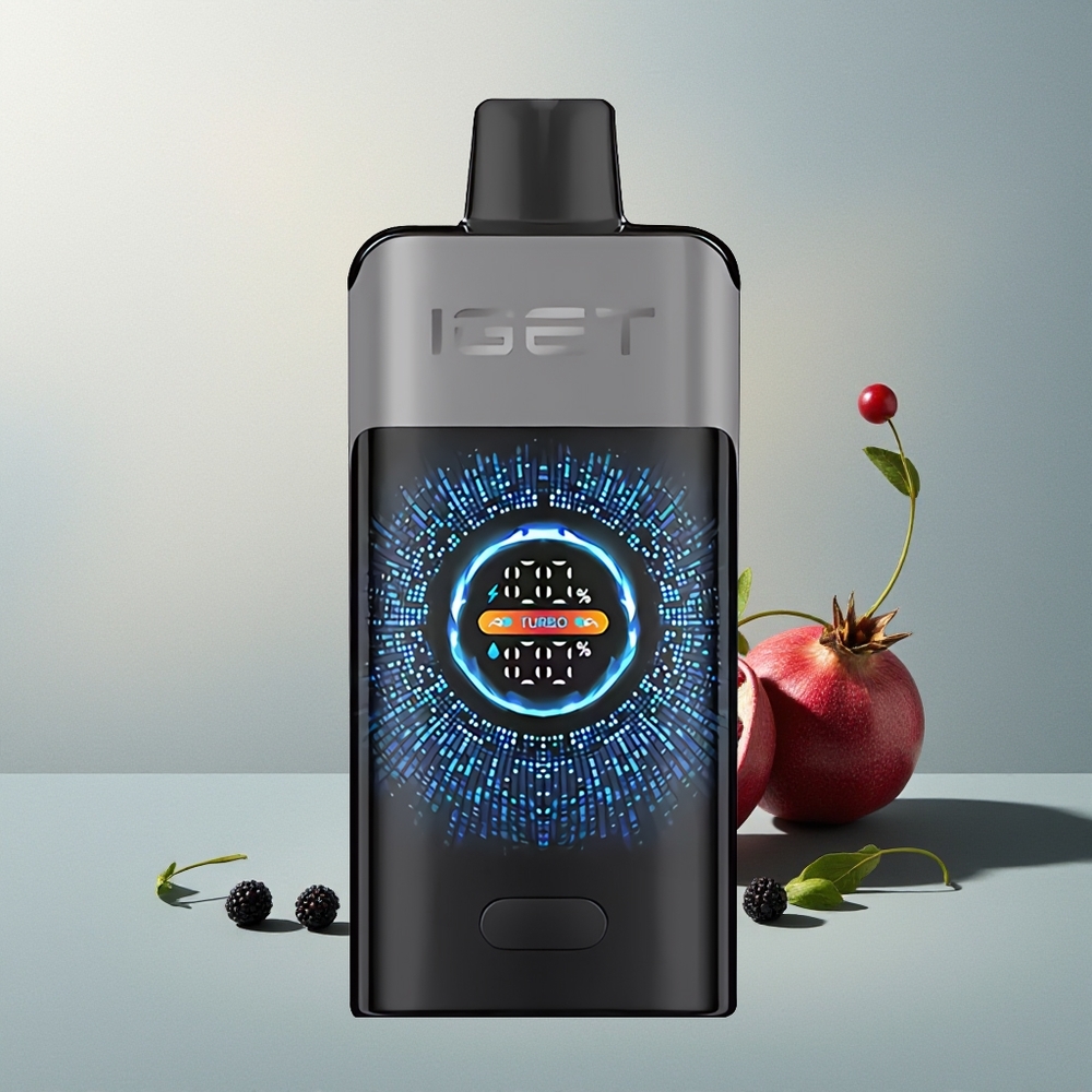 IGET ONE 12000 التوت الأسود الكرز الرمان مع شاشة ملونة منحنية كبيرة وملف مزدوج شبكي 0.6 أوم