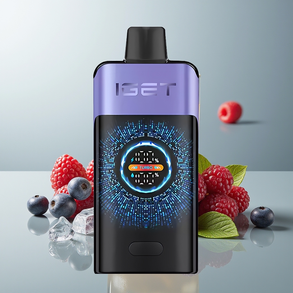 IGET ONE 12000 توت العليق والعنب الجليدي مع شاشة ملونة كبيرة وملف مزدوج شبكي