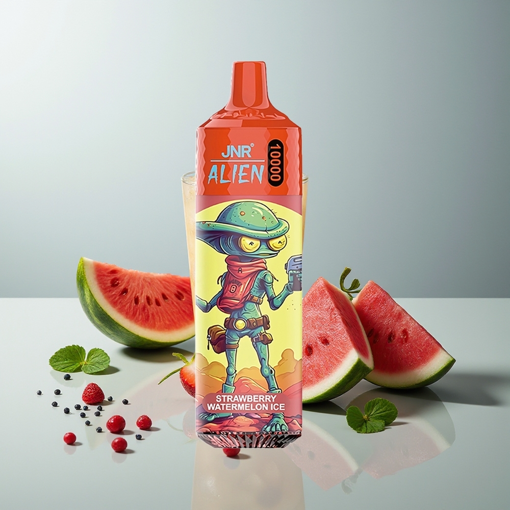 JNR Alien 10000 فراولة بطيخ مثلج بشاحن سريع ونظام إضاءة LED