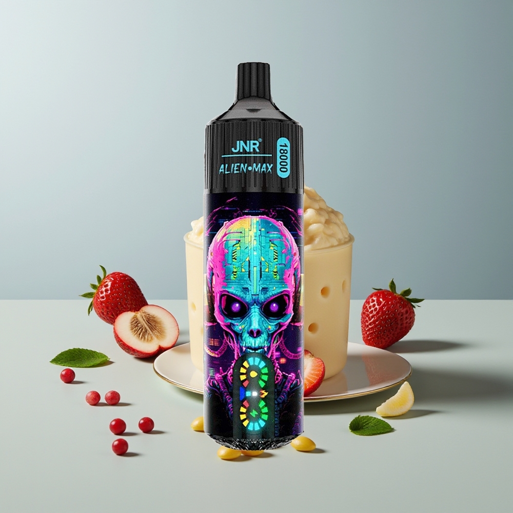 JNR Alien Max 18000 حبة بوبة فراولة مع شاشة ذكية ونيكوتين متعدد