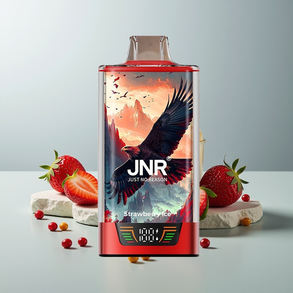 JNR Falcon Pro 28000 آيس كريم الفراولة مع شاشة ذكية وشاحن نوع سي