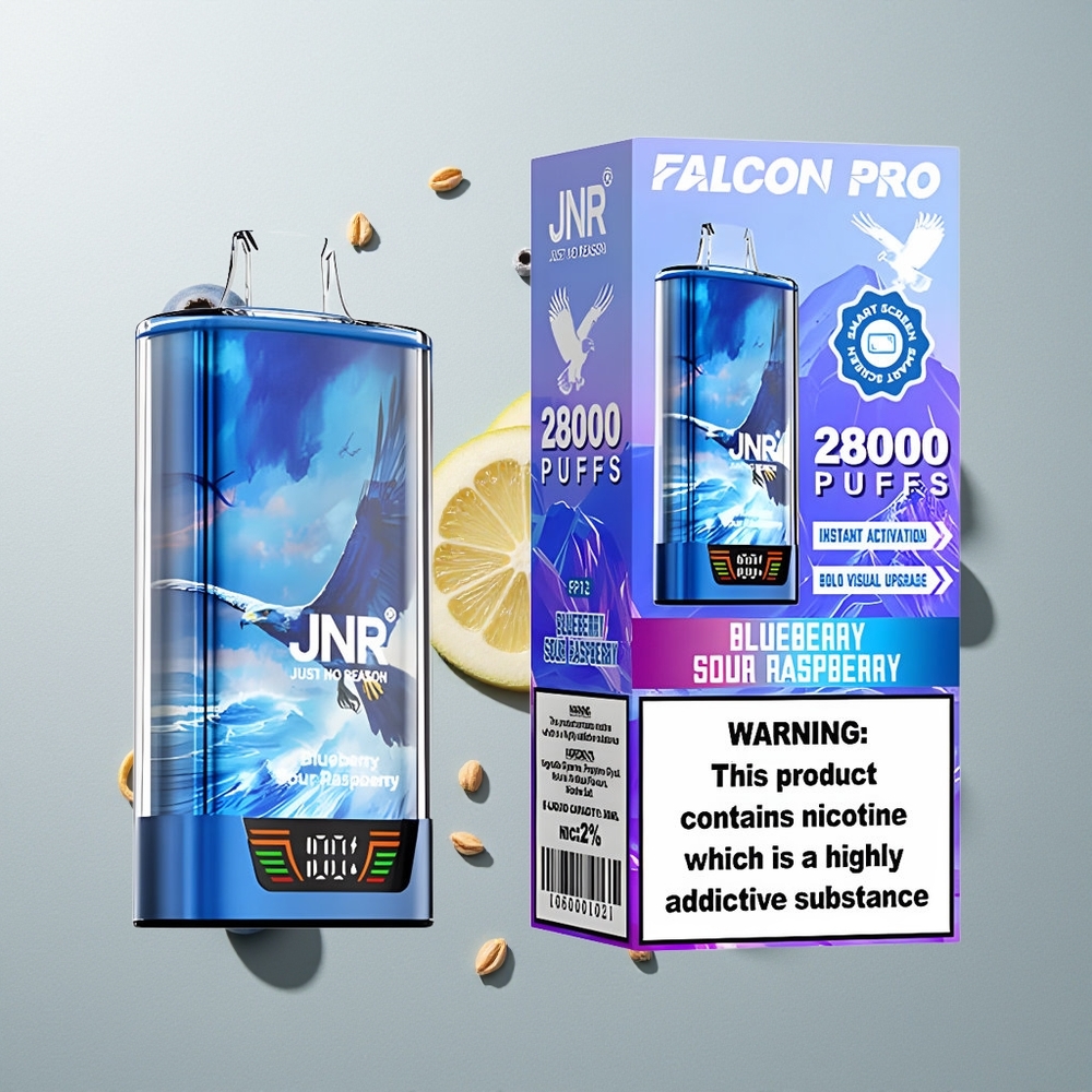 JNR Falcon Pro 28000 توت أزرق حامض التوت مع شاشة ذكية وشحن USB Type-C