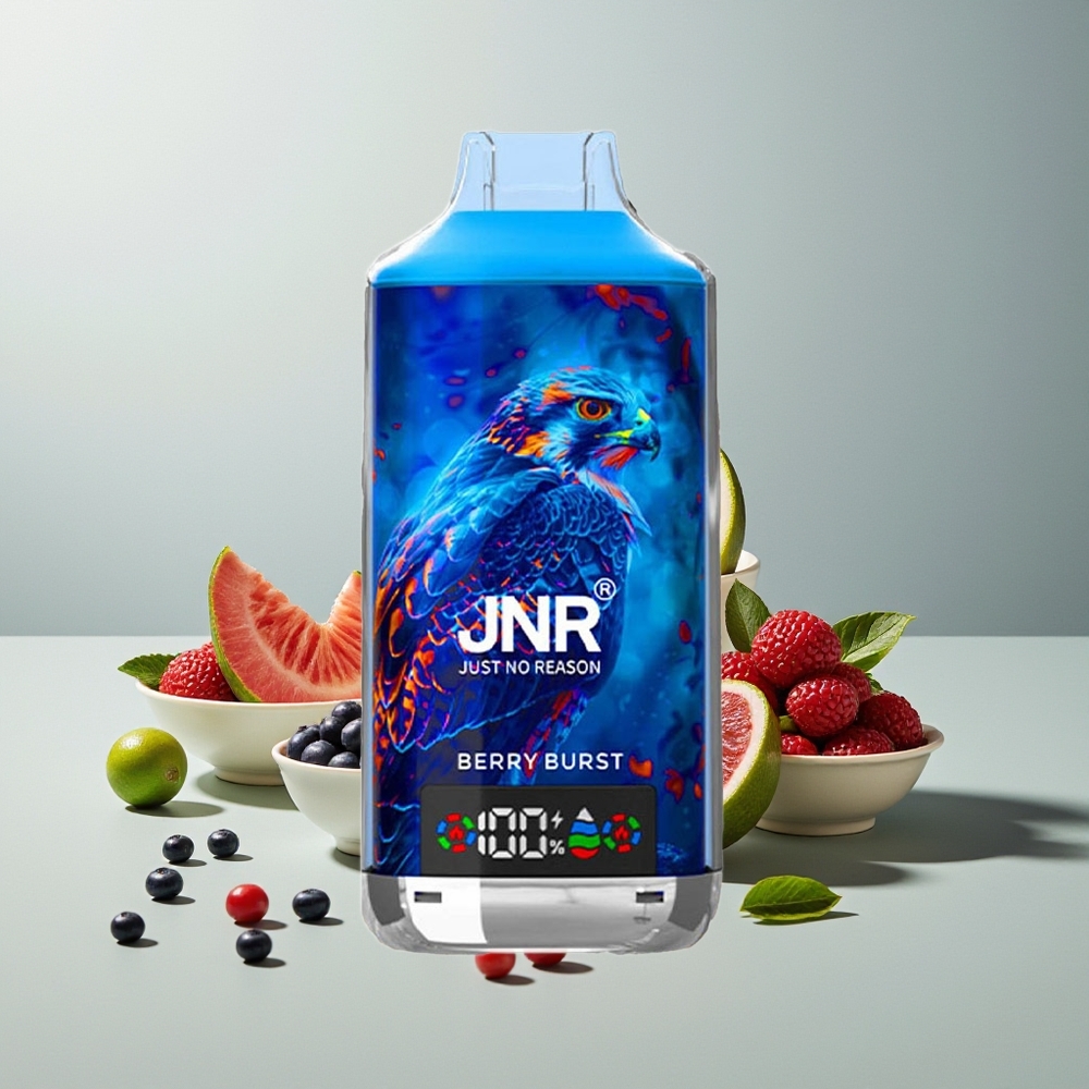 JNR Falcon X 18000 انفجار التوت مع شاحن سريع نوع سي ومللي 24 سائل إلكتروني