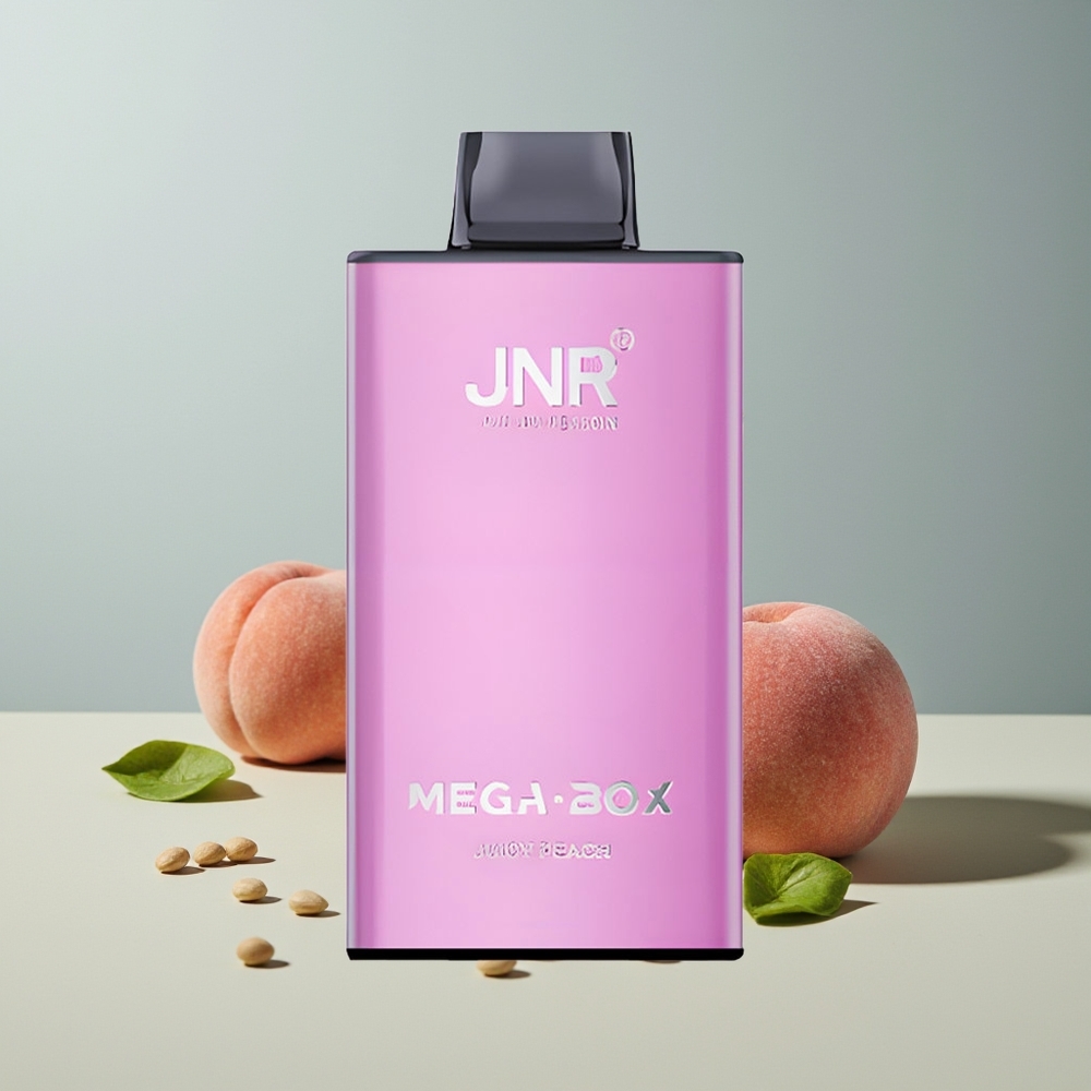 JNR Mega Box 25000 عصير الخوخ مع شحن سريع ونيكوتين 2٪