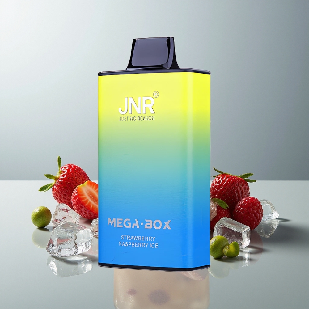 JNR Mega Box 25000 فراولة توت الجليد مع 30مل و 2% نيكوتين
