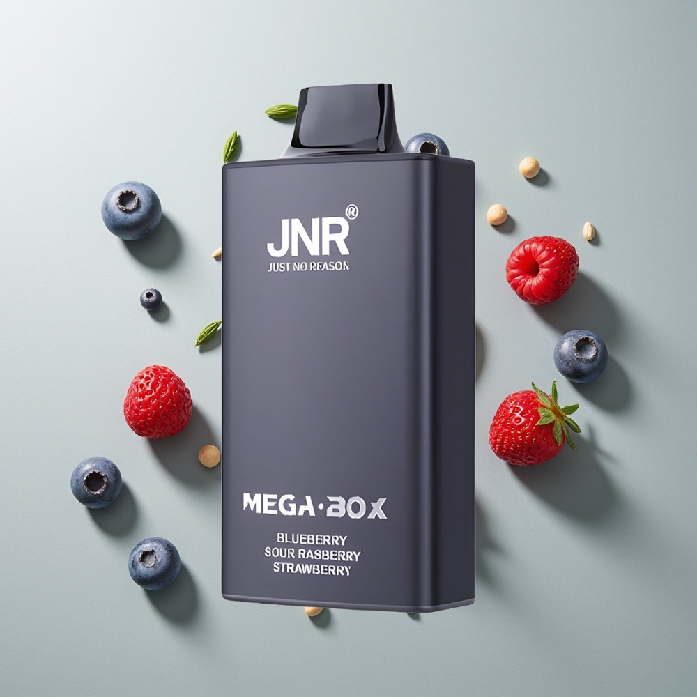 JNR Mega Box 25000 العليق الحامض - الفراولة مع شحن سريع وبطارية 850 مللي أمبير