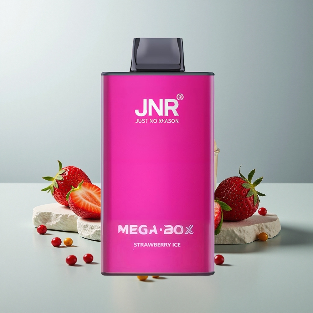 JNR Mega Box 25000 الفراولة آيس مع سعة بطارية 850 مللي أمبير وشحن سريع نوع سي