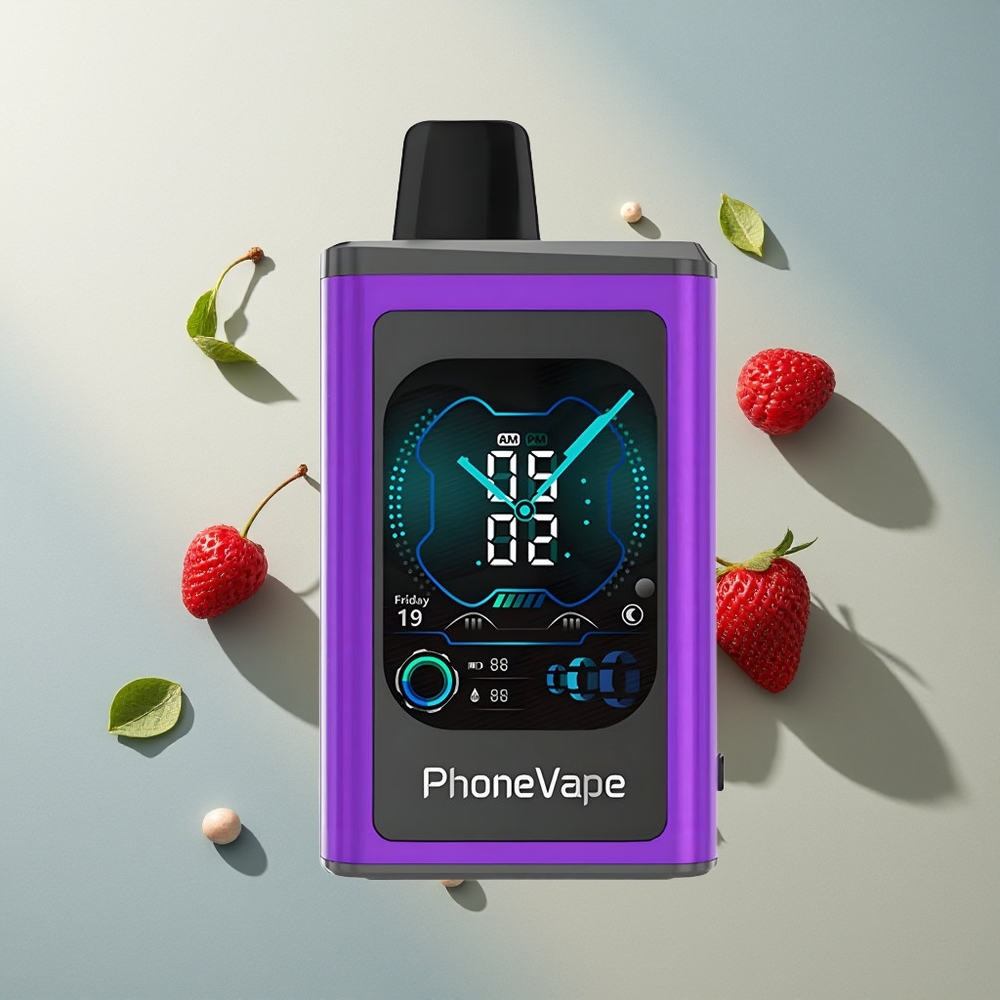 JNR PhoneVape 30000 الكريز والفراولة والتوت مع شاشة كاملة وضبط الهواء
