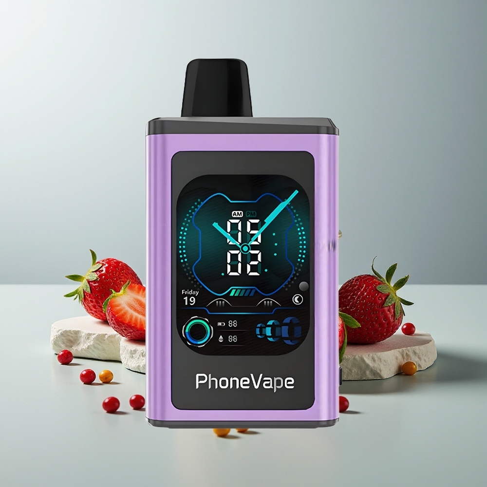 JNR PhoneVape 30000 عربي فراولة آيس مع شاشة كاملة وضبط تدفق الهواء