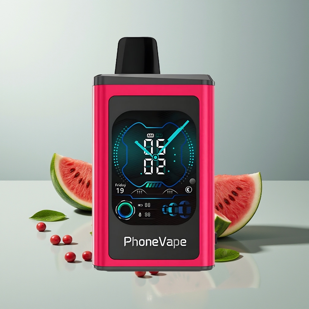 JNR PhoneVape 30000 بطيخ مثلج بشاشة كاملة وبطارية قابلة للشحن