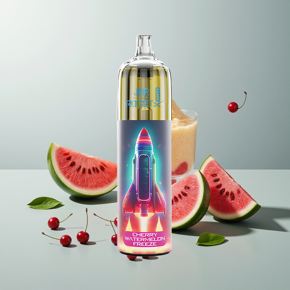 JNR Rocket-X 12400 عصير البطيخ الكرزي المجمد مع ملف شبكي 1.2 أوم وإضاءة RGB
