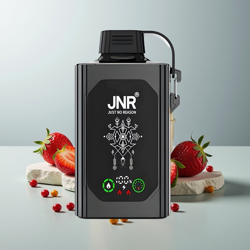 JNR Shisha Hookah Box 20500 الفراولة آيس - شاشة عالية الوضوح، شحن سريع نوع سي