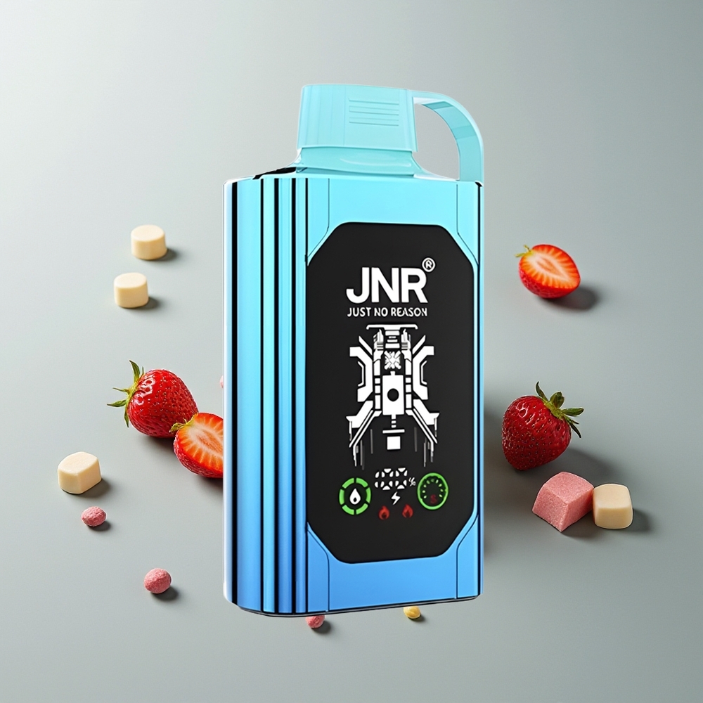 JNR Shisha Hookah Box 20500 حلوى الفراولة والتوت مع شاشة عالية الدقة وشحن سريع نوع سي