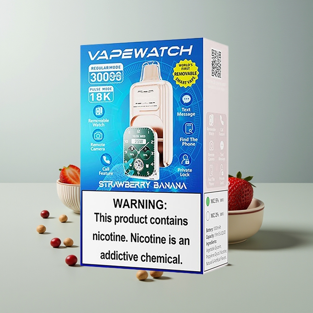 JNR VapeWatch 30000 فراولة موز مع بطارية 1000mAh وشحن سريع Type-C