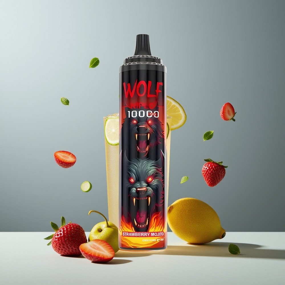 JNR Wolf Niplo 10000 فراولة موجيتو - شبكة 1.0 أوم - سعة 20 مل