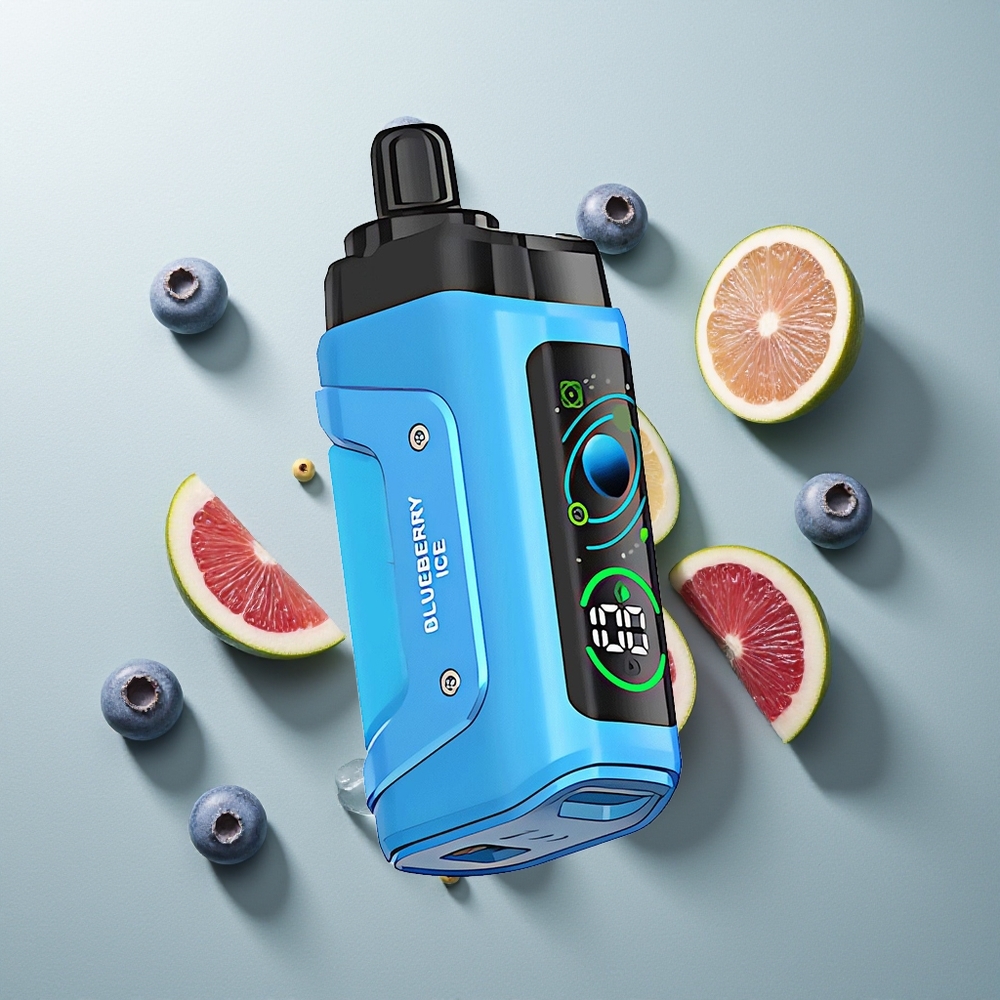 Razz Bar 45000 تُوت أزرق مثلج مع شبكة 1.0 أوم وبطارية 650 ملي أمبير