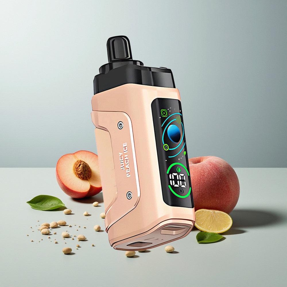 Razz Bar 45000 عصير الخوخ الجليدي مع شبكة 1.0 أوم وبطارية 650 ملي أمبير