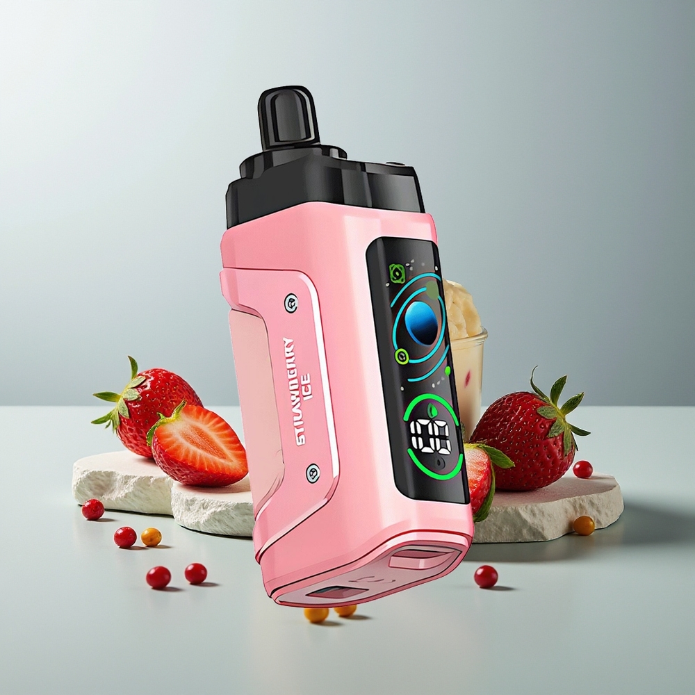 Razz Bar 45000 توت بري مثلج مع شبكة 1.0 أوم وبطارية 650 مللي أمبير
