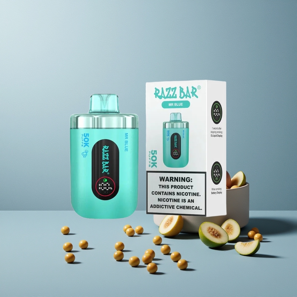 Razz Bar 50K سيد أزرق - ملف شبكي 1.0 أوم - محتوى نيكوتين 2%