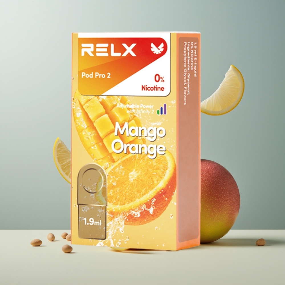 Relx Pod Pro 2 Vape Device مانجو أورانج 1.9 مل 3 وضع