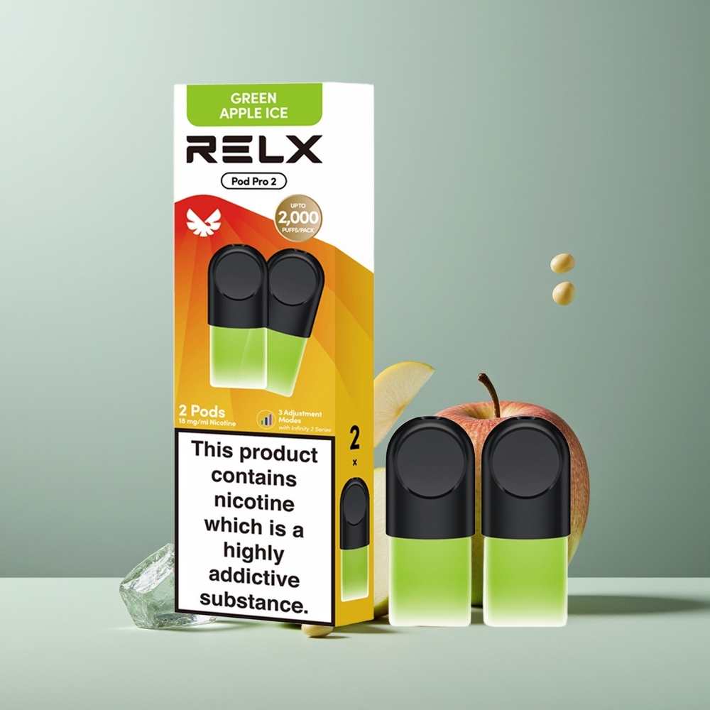 Relx Pod Pro 2 Vape Device تفاح أخضر جليدي - 1.9 مل / 3 أوضاع