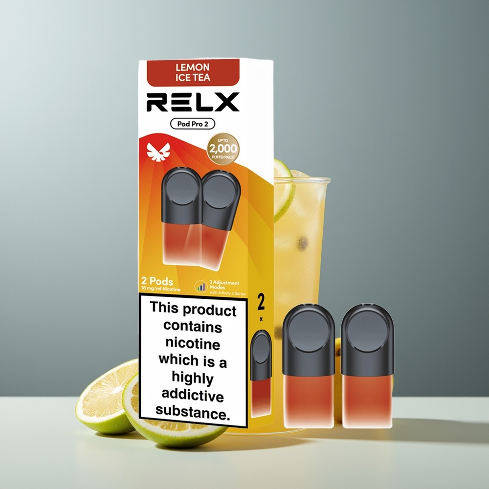 Relx Pod Pro 2 Vape Device شاي ليمون مثلج بقدرة 1.9 مل ووضعيات 3