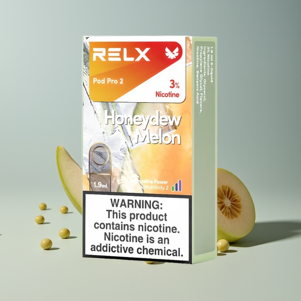 Relx Pod Pro 2 Vape Device عنب العسل بلس - 1.9 مل، وضعين: ناعم (6.5 واط)، دفعة (8 واط)